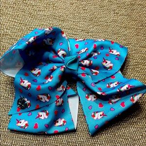 Gently used, JOJO SIWA  Lg Cheer Bow 🩵🦄🩷